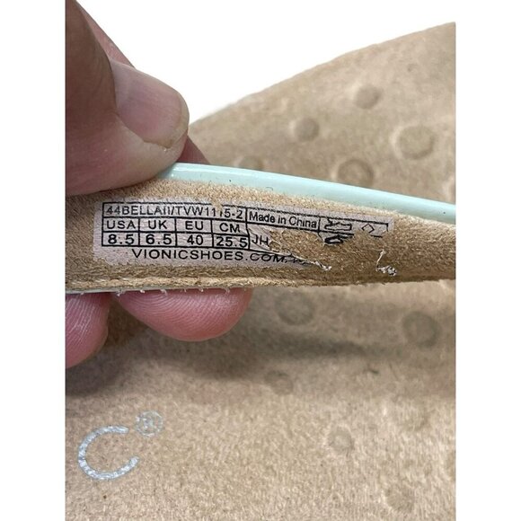 Vionic Bella Womens Orthotic Sandal Mint Patent Synthetic US Size 8.5 Bow - Picture 4 of 6